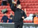 Lee Johnson celebrates at full time
