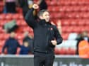Lee Johnson celebrates at full time