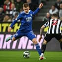 Leicester City midfielder Harvey Barnes in action against Newcastle United (Photo by PAUL ELLIS/AFP via Getty Images)