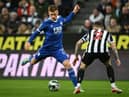 Leicester City midfielder Harvey Barnes in action against Newcastle United (Photo by PAUL ELLIS/AFP via Getty Images)