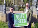 Green Party leader Carla Denyer visits South Shields ahead of local elections with local party leader Cllr David Francis.