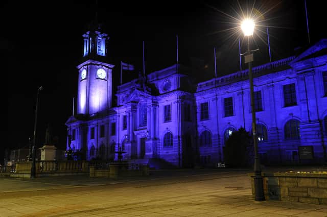 South Shields Town Hall, marking Holocaust Memorial Day.