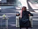 Chairman of the Future Investment Initiative (FII) Yasir al-Rumayyan speaks during the fourth edition of the FII conference at the capital Riyadh's Ritz-Carlton hotel on January 27, 2021. - Saudi Arabia opened a two-day Davos-style investment forum, with dozens of global policy makers and business tycoons lined up to speak at the largely virtual event amid the coronavirus pandemic.