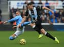 Manchester City's English defender Kyle Walker (L) vies with Newcastle United's Welsh defender Paul Dummett during the English Premier League football match between Newcastle United and Manchester City at St James' Park in Newcastle-upon-Tyne, north east England on November 30, 2019.