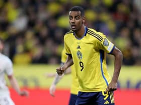 Newcastle United striker Alexander Isak in action against Belgium last week.