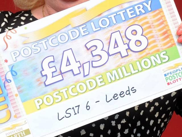 The fake letters which claim recipients have won thousands of pounds on the People’s Postcode Lottery. The aim is to get people to give their bank details to fraudsters.