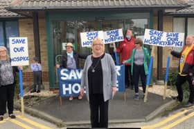 Kay Smith and and other St Clare's Hospice campaigners at the site Jarrow, on Tuesday, August 18, 2020