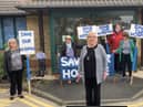 Kay Smith and and other St Clare's Hospice campaigners at the site Jarrow, on Tuesday, August 18, 2020