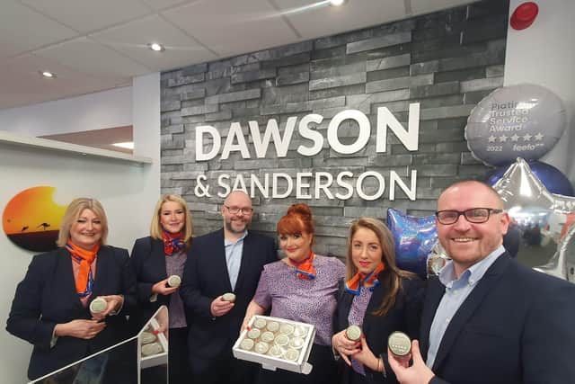 Staff at the South Shields branch of Dawson & Sanderson. L-R Kerry Wafer, Lorraine Hood, James Askew, Donna Raji, Gemma Hunter, Ian Mcewan.