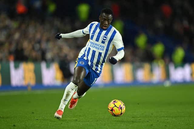 Yankuba Minteh in action for Brighton. 