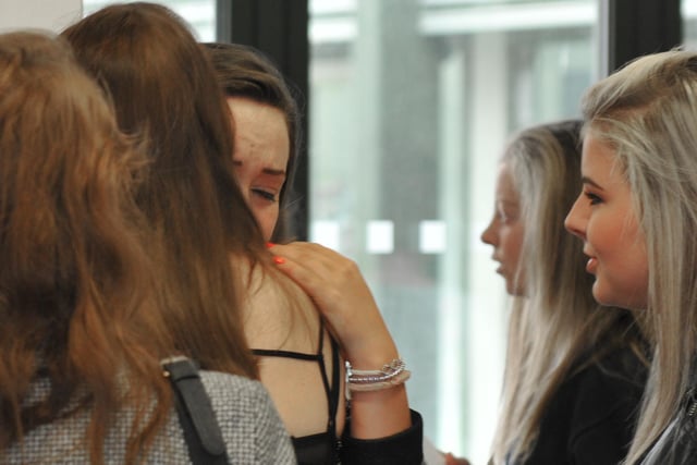 These Seaham School of Technology students were celebrating their GCSE results in 2014 with hugs, smiles and sometimes tears of both relief and joy.