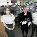 High Sheriff of Tyne and Wear David W Bavaird met manager Jill Scott-Haynes, clinical section manager Yvette Campbell and dispatch manager Jo-Anne Forster and spoke to emergency operations centre staff working over the bank holiday weekend.