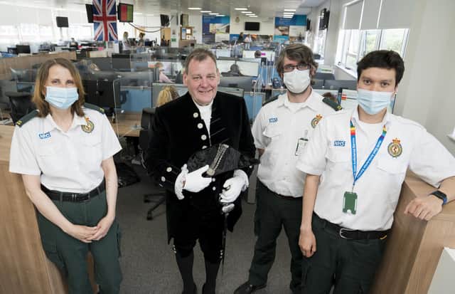 High Sheriff of Tyne and Wear David W Bavaird met manager Jill Scott-Haynes, clinical section manager Yvette Campbell and dispatch manager Jo-Anne Forster and spoke to emergency operations centre staff working over the bank holiday weekend.