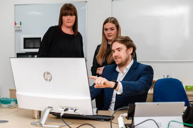 Nicola Brabbs, Hannah Stewart, Oliver Holmes (left to right) of Business Energy Claims.