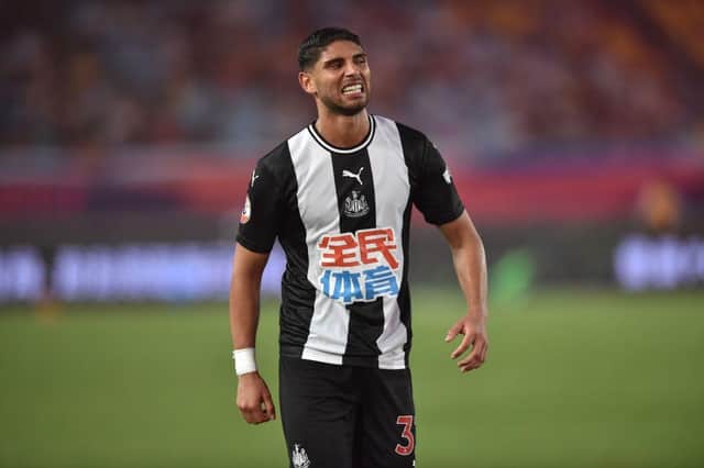 Former Sheffield Wednesday loanee Achraf Lazaar has been released by Newcastle United. (Photo by HECTOR RETAMAL / AFP)