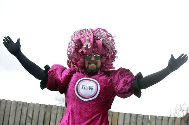 Despite his diagnosis the Pink Big Dress fundraiser is determined to take part in this year's London Marathon.