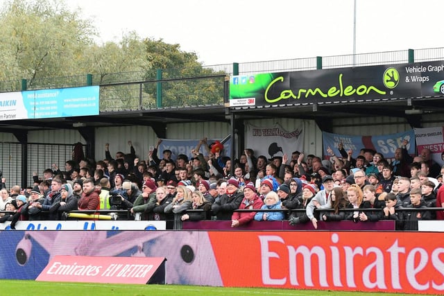 A roar of support from the fans in the stand. Picture: Kev Wilson.