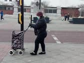 A woman wearing a face-covering in Hartlepool.