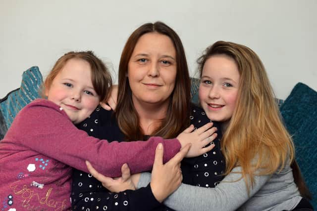 Emma Corkin with daughters Nikita and Ebbie in 2018.