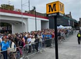 Crowd control was in place in South Shields on Sunday.