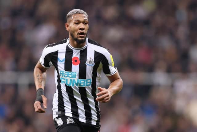 Newcastle United's Joelinton has a hamstring problem.
