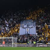 Fans of Newcastle United display flags in support of Allan Saint-Maximin prior to the match with Crystal Palace at St. James Park (Photo by Stu Forster/Getty Images)