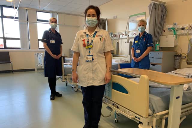 Ward Manager Nicola Peat, student nurse Tammy Manczak and Staff Nurse Shannon Clark