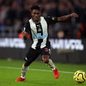 Christian Atsu of Newcastle United during the Premier League match between Wolverhampton Wanderers and Newcastle United at Molineux on January 11, 2020 in Wolverhampton, United Kingdom. (Photo by Marc Atkins/Getty Images)