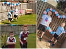 Charlie and Logan Jackson have completed 22 laps of their garden every in memory of Chloe Rutherford and Liam Curry.