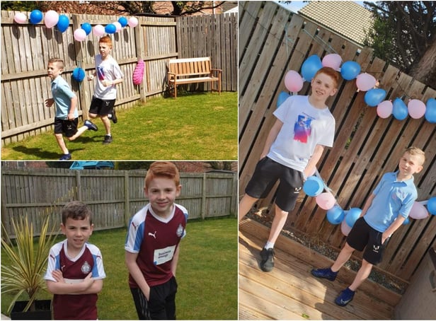 Charlie and Logan Jackson have completed 22 laps of their garden every in memory of Chloe Rutherford and Liam Curry.
