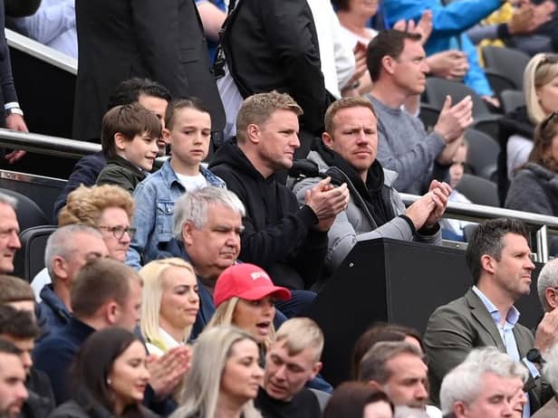 Newcastle United head coach Eddie Howe watching Newcastle United Women at St James's Park yesterday.