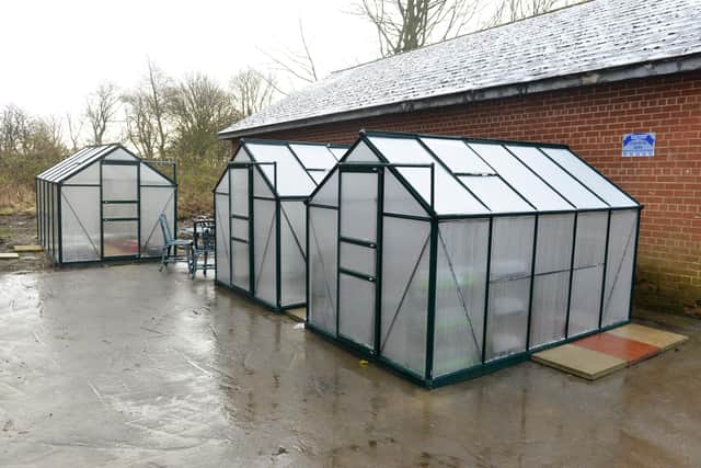 The new greenhouses at Hebburn Cemetery.