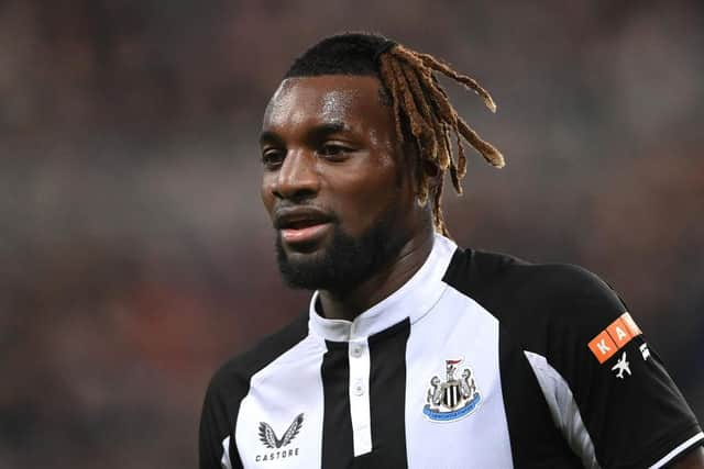 Allan Saint-Maximin during the Premier League match between Newcastle United  and  Everton at St. James Park on February 08, 2022 in Newcastle upon Tyne, England. (Photo by Stu Forster/Getty Images)