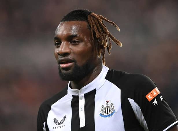 Allan Saint-Maximin during the Premier League match between Newcastle United  and  Everton at St. James Park on February 08, 2022 in Newcastle upon Tyne, England. (Photo by Stu Forster/Getty Images)