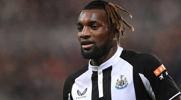 Allan Saint-Maximin during the Premier League match between Newcastle United  and  Everton at St. James Park on February 08, 2022 in Newcastle upon Tyne, England. (Photo by Stu Forster/Getty Images)
