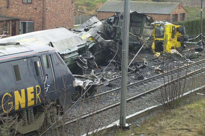 The scene of the crash at Great Heck in February 2001