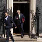 Boris Johnson leaving 10 Downing Street to Prime Ministers Questions.
