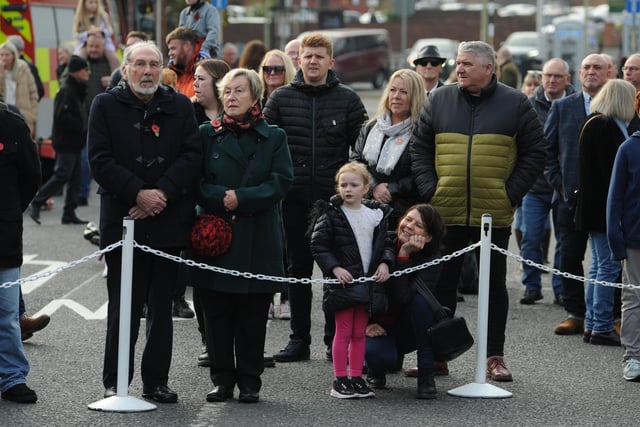 Remembrance Sunday Parade and Service at Westoe Cenotaph, South Shields, with the Mayor of South Tyneside Coun Pat Hay, Deputy Lord Lieutenant Tyne and Wear Wing Commander David L Harris.