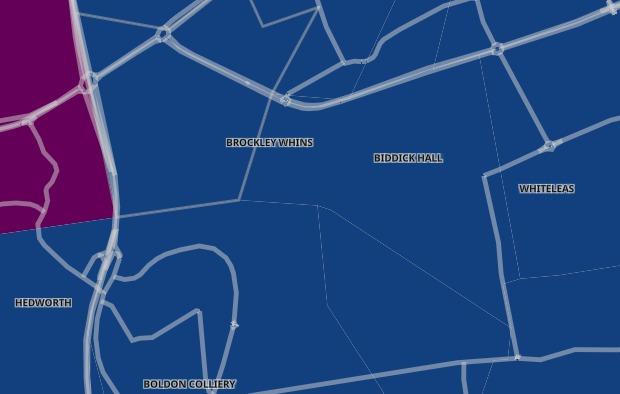 In the seven days up to April 14, Brockley Whins recorded a case rate of 241.6 per 100,000 people. A total of 13 cases were recorded - a drop of 35% from the previous week.