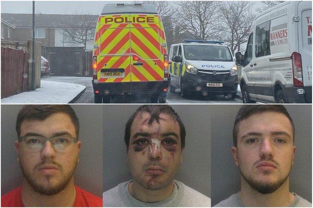 Brothers Jason Smith, 22, Sean Riley, 28, and Ethan Smith, 20, all from Wheatley Hill, were each jailed for six years and 11 months at Durham Crown Court for causing grievous bodily harm
