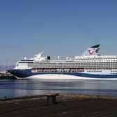 The TUI Marella Explorer 2 cruise ship at the Port of Tyne can be seen from South Shields riverside.