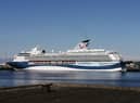 The TUI Marella Explorer 2 cruise ship at the Port of Tyne can be seen from South Shields riverside.