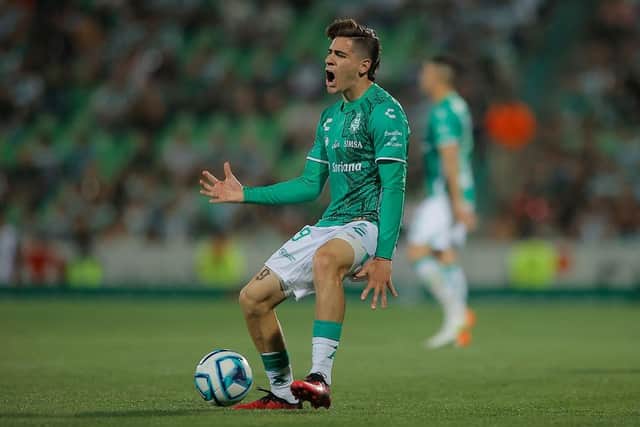 Santiago Muñoz of Santos reacts during the 9th round match between Santos Laguna and Puebla as part of the Torneo Clausura 2023 Liga MX at Corona Stadium on February 26, 2023 in Torreon, Mexico. (Photo by Manuel Guadarrama/Getty Images)