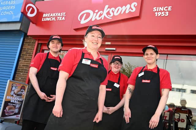 Staff at Dickson's new store Shiney Row.