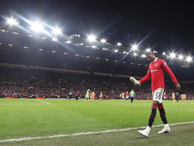 Manchester United's Marcus Rashford after last night's win over Barcelona.