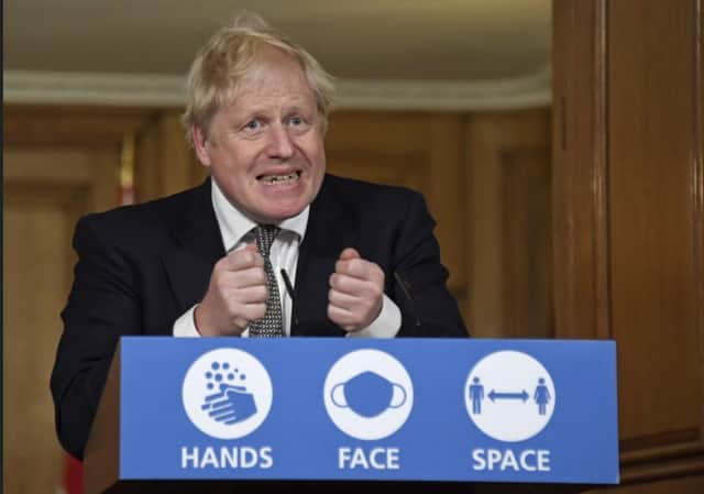 Prime Minister Boris Johnson during a media briefing in Downing Street, London, on coronavirus (COVID-19).