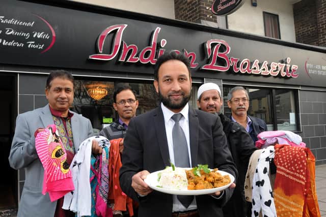 Indian Brasserie staff outside the Ocean Road restaurant: From left Abul Kalam Azad, Ali Hayder, Habibur Rahman Rana, Salik Ahmed and Azim Uddin
