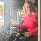Emma Lewell-Buck, MP, on the Key Community Food Bus. Photo copyright Emma Lewell-Buck MP