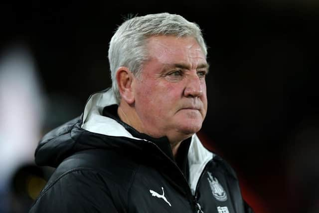 Then-Newcastle United head coach Steve Bruce at Bramall Lane the season before last.