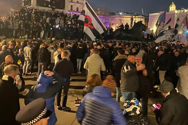Trafalgar Square on Saturday night was awash with Newcastle United supporters.
